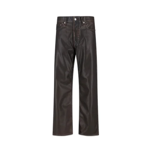 Straight-Leg Faux Leather Pants