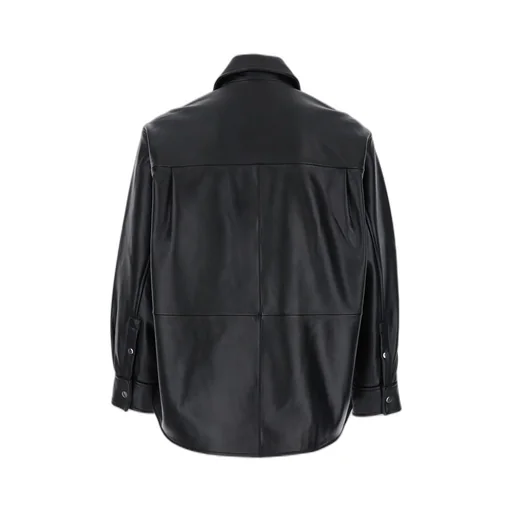 Oversized Leather Shirt Jacket