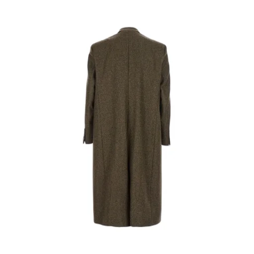 Double-Breasted Herringbone Coat