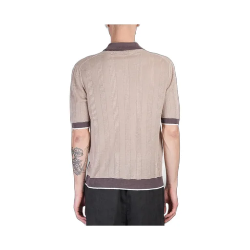 V-Neck Knit Polo Shirt