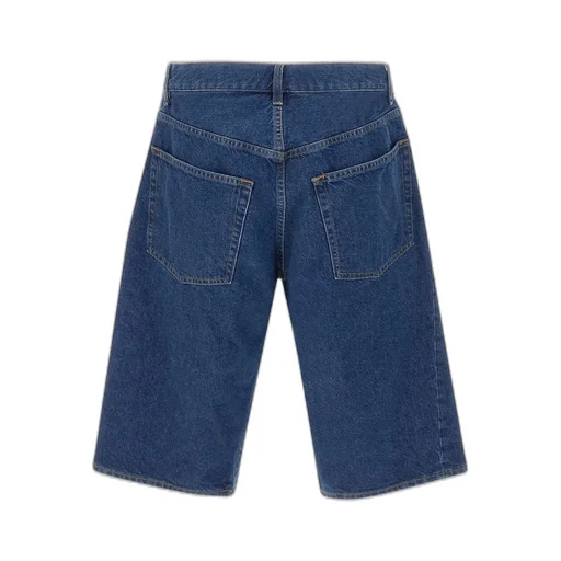Wide-Leg Denim Shorts
