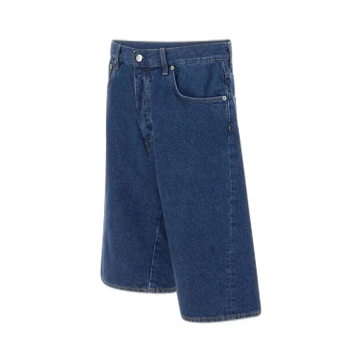 Wide-Leg Denim Shorts