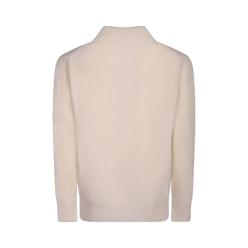 Ribbed Knit Polo Sweater