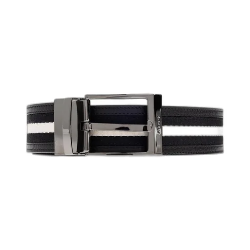 Striped Leather Belt