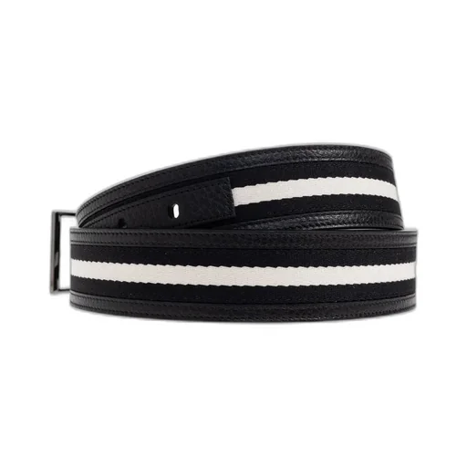 Striped Leather Belt
