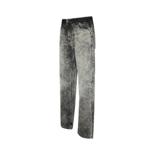 Distressed Straight-Leg Jeans