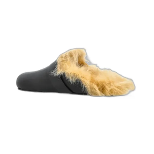 Mules With Fur Trim And Buckle
