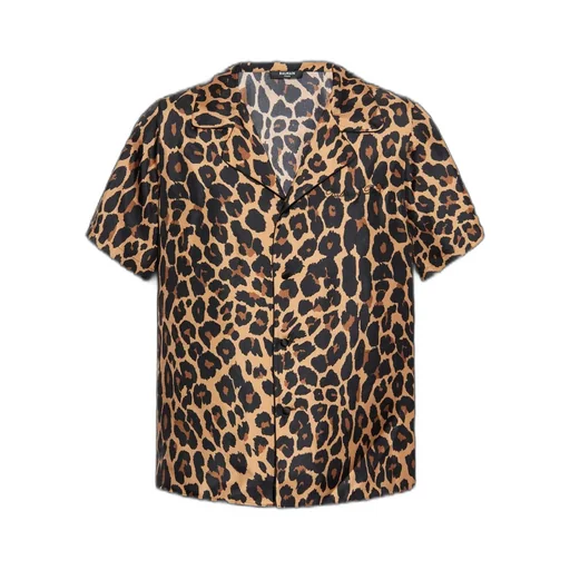 Leopard Print Short Sleeve Shirt