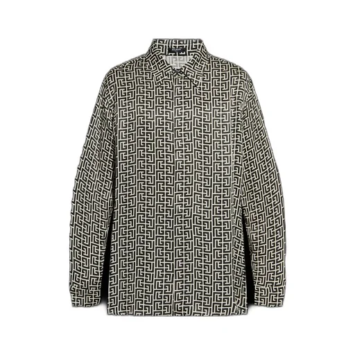 Monogram Print Silk Shirt