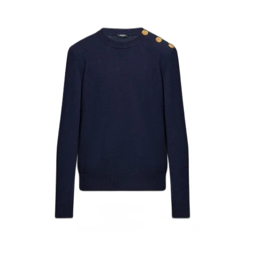 Crewneck Sweater With Embossed Buttons