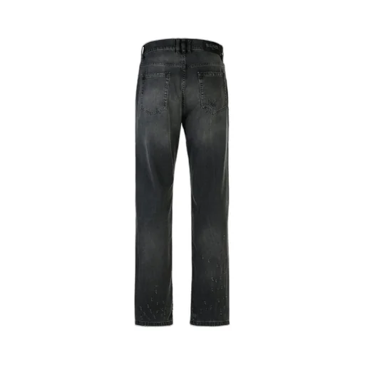 Distressed Straight-Leg Jeans
