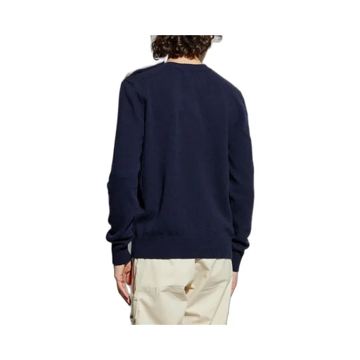Crewneck Sweater With Embossed Buttons