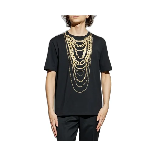 T-Shirt With Layered Chain Print
