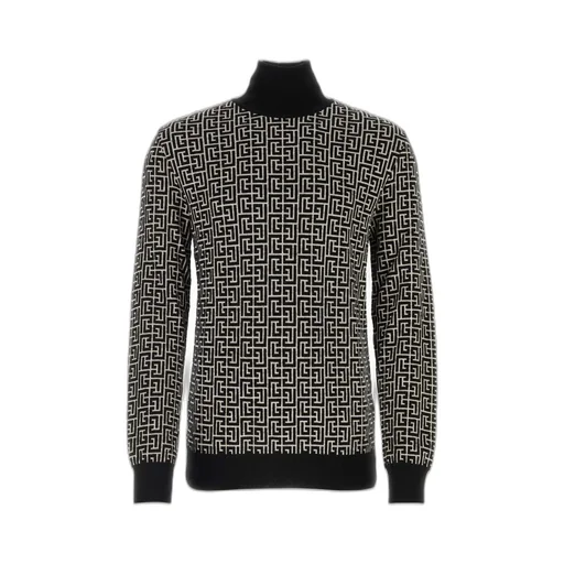 Monogram Jacquard Turtleneck Sweater