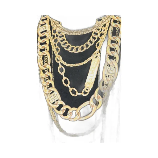 T-Shirt With Layered Chain Print
