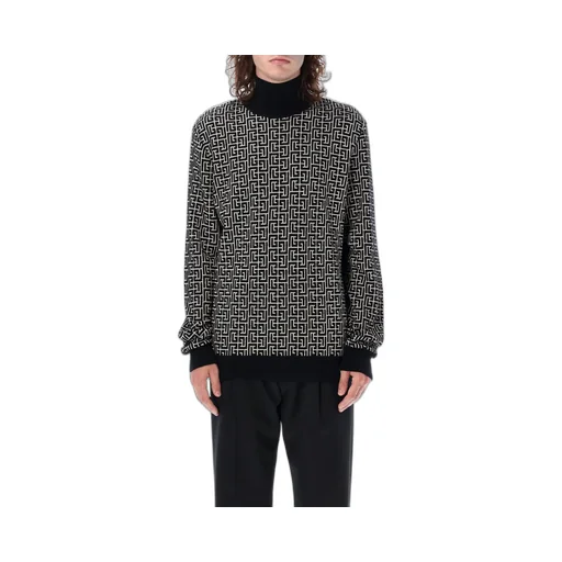 Monogram Jacquard Turtleneck Sweater