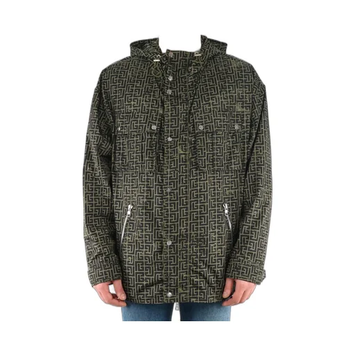 Hooded Jacket With All-Over Monogram Print