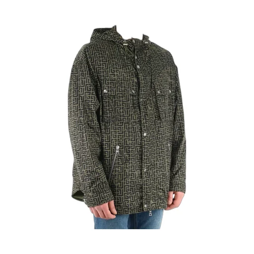 Hooded Jacket With All-Over Monogram Print