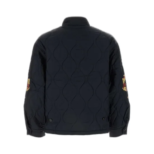 Quilted Bomber Jacket With Tiger Embroidery