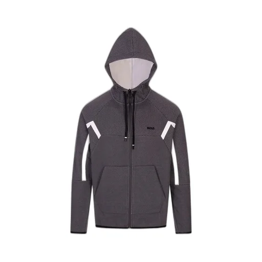 Zip-Up Hoodie With Geometric Pattern