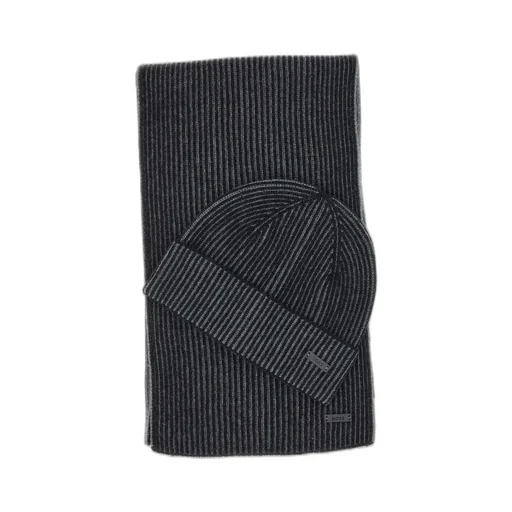 Ribbed Knit Beanie And Scarf Set