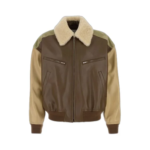 Bomber Jacket With Shearling Collar