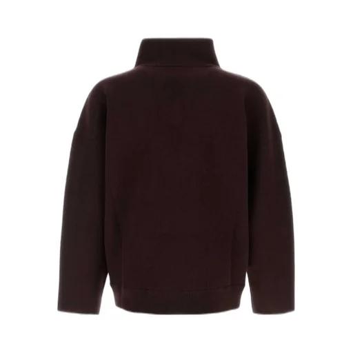 V-Neck Sweater With High Collar