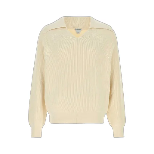 Ribbed Knit Sweater With Collar