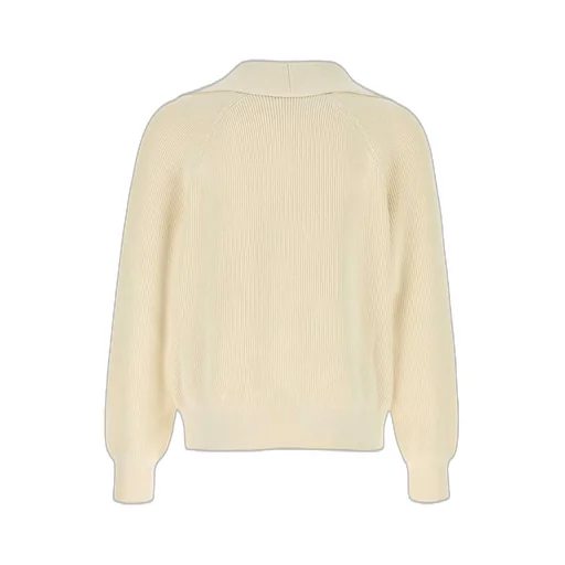 Ribbed Knit Sweater With Collar