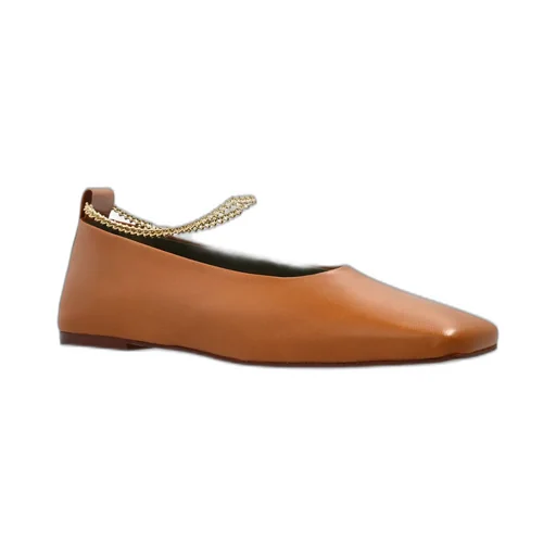 Ballet Flats With Chain Detail