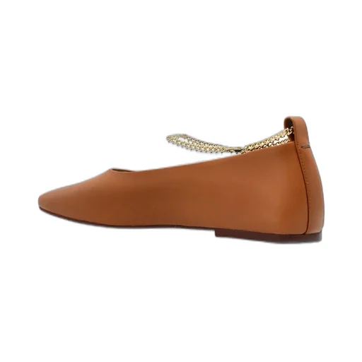 Ballet Flats With Chain Detail