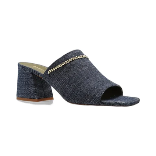 Denim Mules With Chain Detail