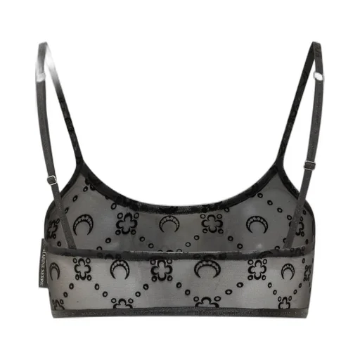 Logo Print Mesh Bra Top