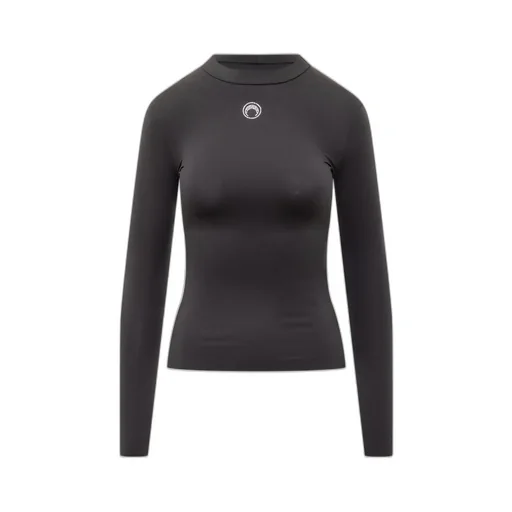Logo Mock Neck Long Sleeve Top