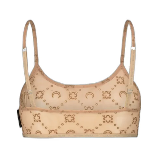 Logo Print Mesh Bralette