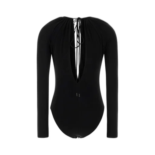 Long Sleeve Bodysuit With Plunging Neckline
