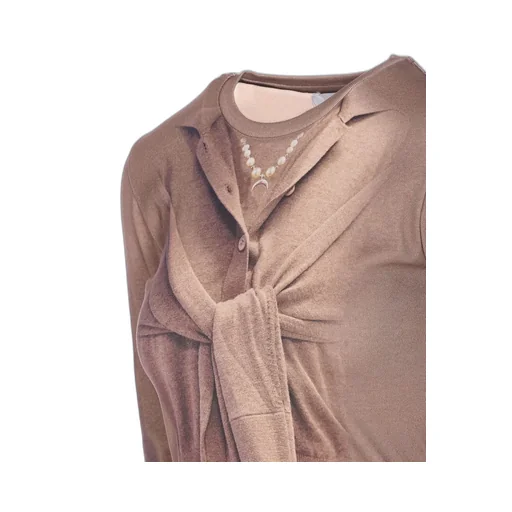 Long Sleeve Cardigan With Pearl Embellishment