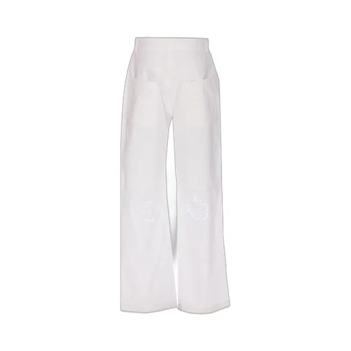 Wide-Leg Trousers With Floral Embroidery