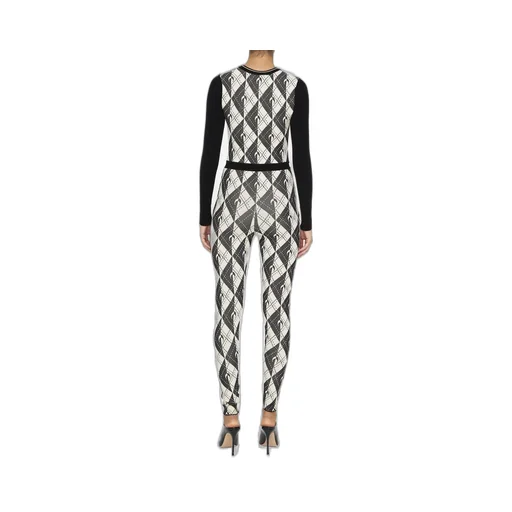 Argyle Print Knit Jumpsuit