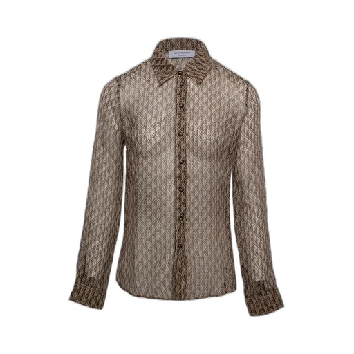 Geometric Print Silk Shirt