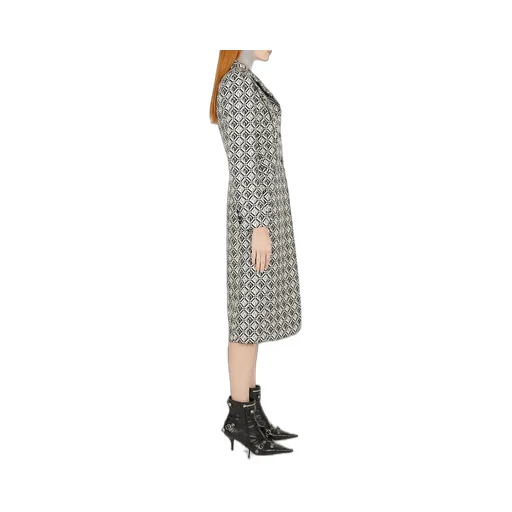 Geometric Jacquard Blazer Dress