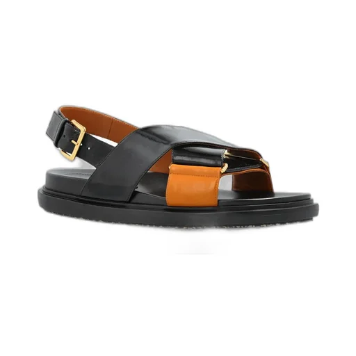 Two-Tone Leather Sandals