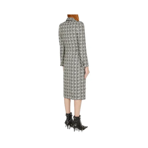 Geometric Jacquard Blazer Dress