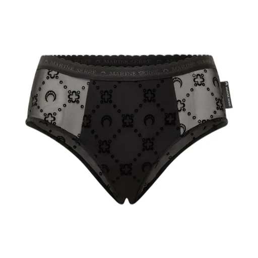High-Waisted Briefs With All-Over Moonogram Print