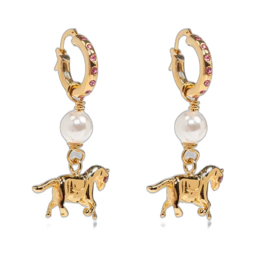Horse Charm Hoop Earrings