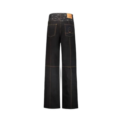 Wide-Leg Jeans With Bandana Print Panels