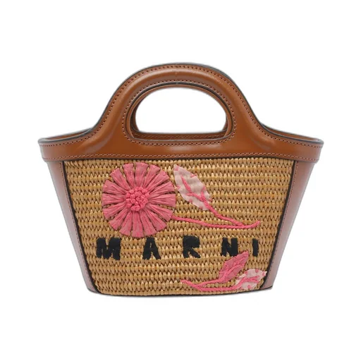 Basket Bag With Floral Embroidery