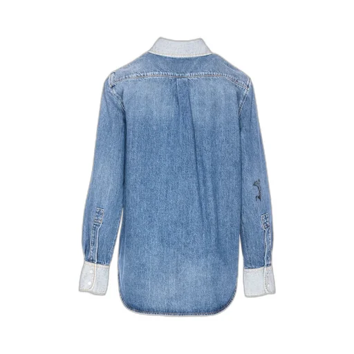 Denim Shirt With Embroidered Motifs