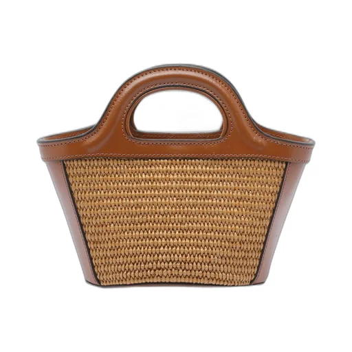 Basket Bag With Floral Embroidery