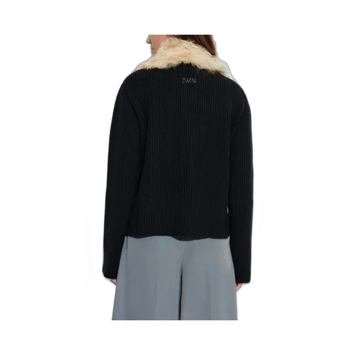 Faux Fur Trimmed Cardigan